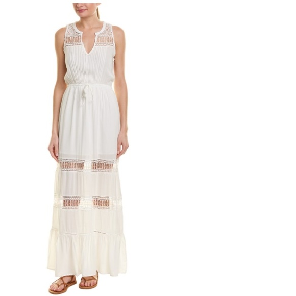 SOLD BB Dakota Ivory Lace Detail Long Maxi Dress - Picture 2 of 6